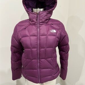 The North Face Purple Puffer Jacket with Hood
